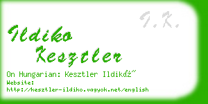 ildiko kesztler business card